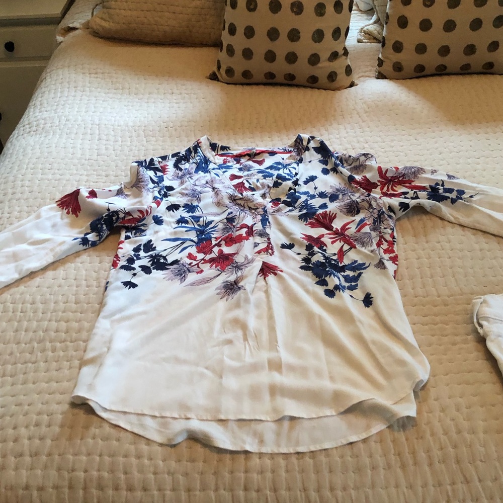 Cream Fay Floral Rosamund Blouse Size 6